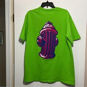 HUF Fire Hydrant Short Sleeve T-Shirt Size XL Neon Green Color